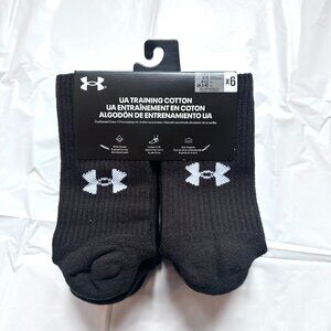 6 Pairs UA Cotton Crew Sock Under Armour Men's 7-8.5 M Women 6-10 Cushion Sport
